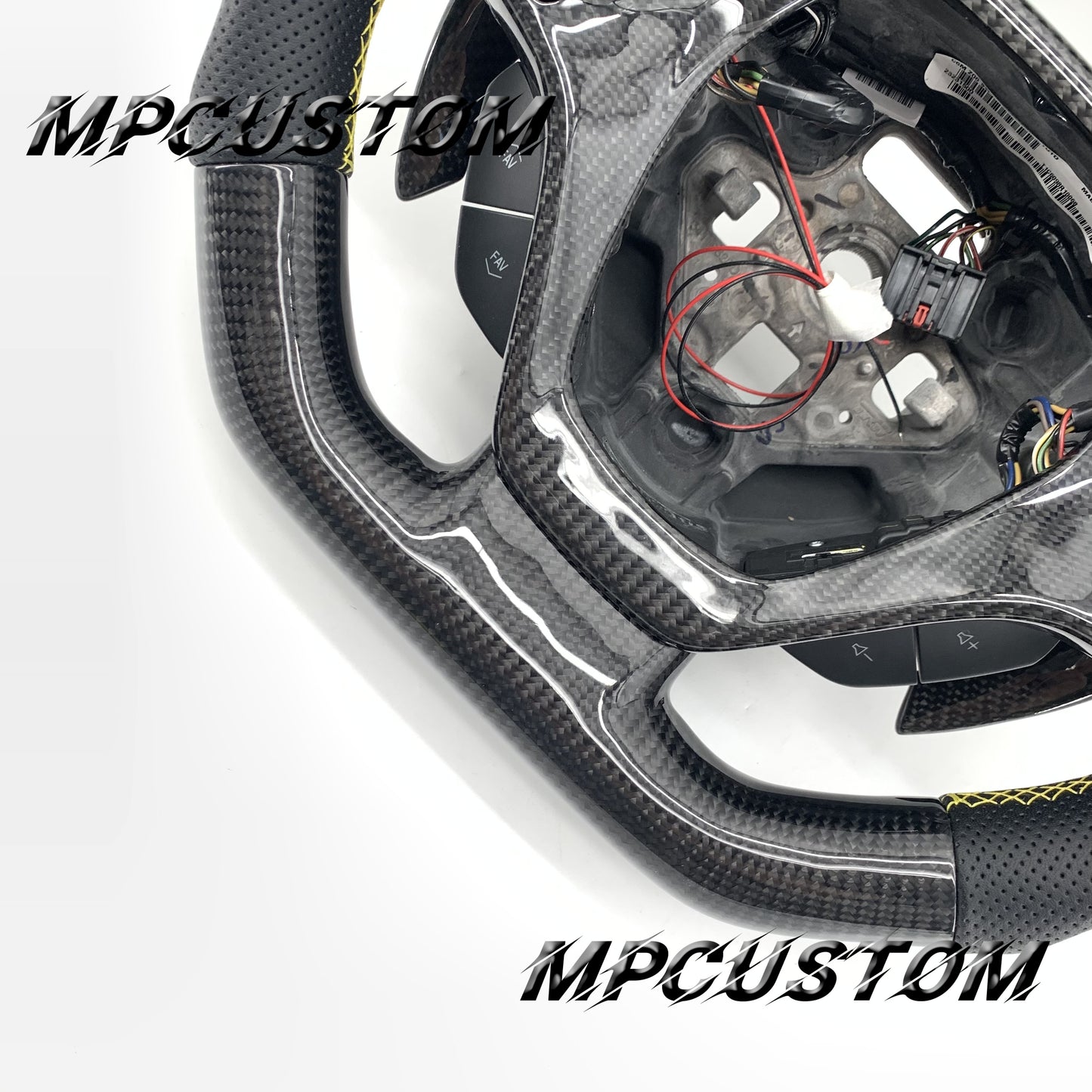 Mpcustom for Chevrolet Corvette C8 2020+ carbon fiber steering wheel gloss carbon fiber and flat bottom