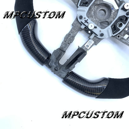 Mpcustom for BMW M3 carbon fiber steering wheel red stripe line