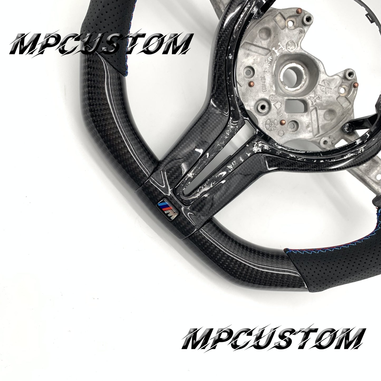Mpcustom for BMW 5 series F10/F11 carbon fiber steering wheel blue stripe line