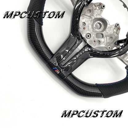 Mpcustom for BMW 5 series F10/F11 carbon fiber steering wheel blue stripe line