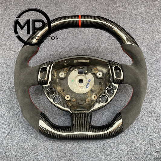 MPCUSTOM Fit For Maserati GT Granturismo Sport 2008-2019 Custom carbon fiber steering wheel gray Alcantara red center line