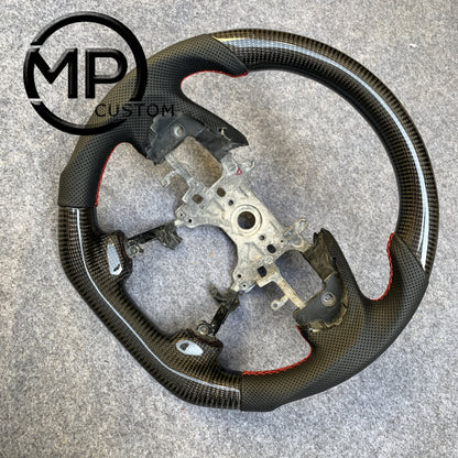 MPCUSTOM Fit For Honda 9th gen Accord SPORT 4 DOOR SEDAN 2013-2017/Crosstour 2013-2015/Ridgeline 2017-2020 carbon fiber steering wheel black perforated leather