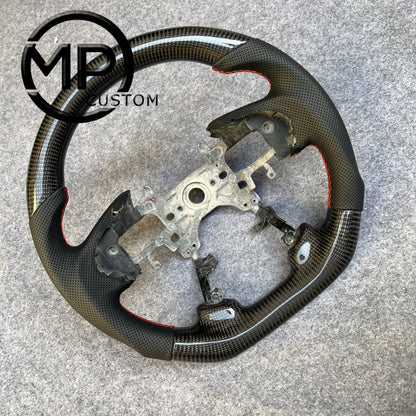 MPCUSTOM Fit For Honda 9th gen Accord SPORT 4 DOOR SEDAN 2013-2017/Crosstour 2013-2015/Ridgeline 2017-2020 carbon fiber steering wheel black perforated leather