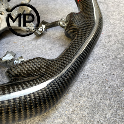 MPCUSTOM Fit For Honda 9th gen Accord SPORT 4 DOOR SEDAN 2013-2017/Crosstour 2013-2015/Ridgeline 2017-2020 carbon fiber steering wheel black perforated leather