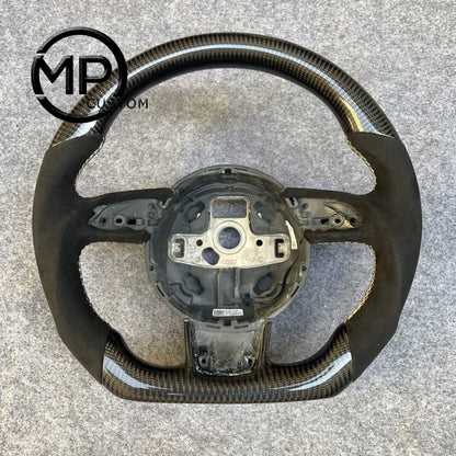 MPCUSTOM Fit For Audi B8A3/A4/A5/S3/S4/S5/Avant/quattro (2016-2025)/Cabriolet (2017-2025)/Q2&nbsp;(2017-2026) carbon fiber steering wheel black perforated leather