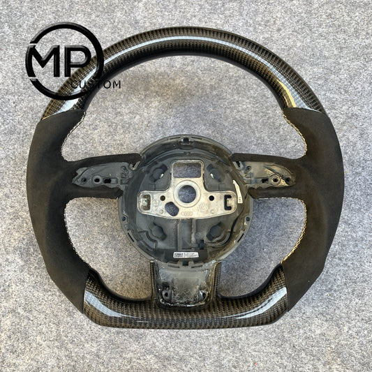 MPCUSTOM Fit For Audi B8A3/A4/A5/S3/S4/S5/Avant/quattro (2016-2025)/Cabriolet (2017-2025)/Q2&nbsp;(2017-2026) carbon fiber steering wheel black perforated leather