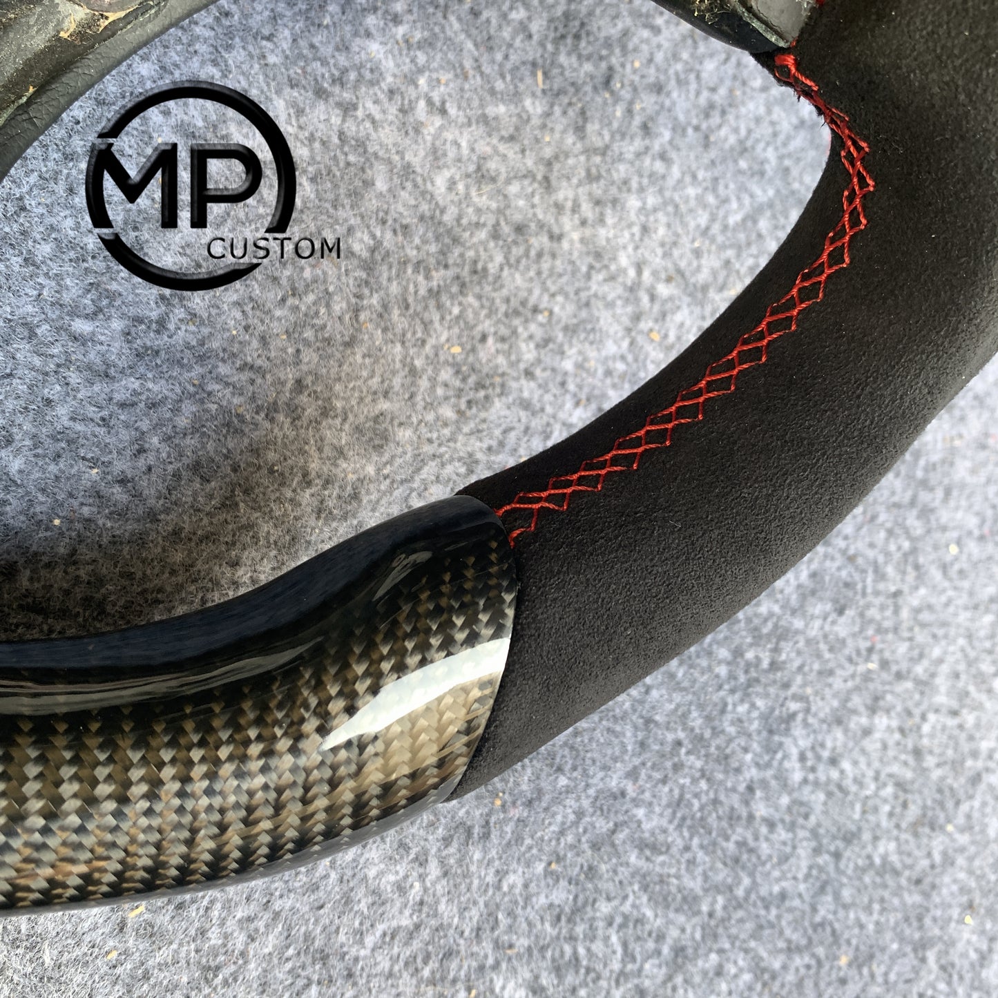 MPCUSTOM Fit For Maserati Spyder 4200 M138 GT Cambiocorsa carbon fiber steering wheel black Alcantara