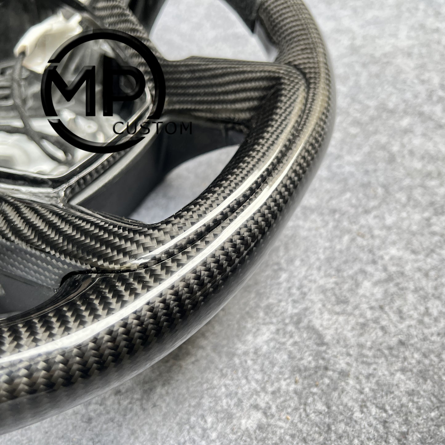 MPCUSTOM Fit For Ford mustang F150 2015-2019  carbon fiber steering wheel black perforated leather red line heating