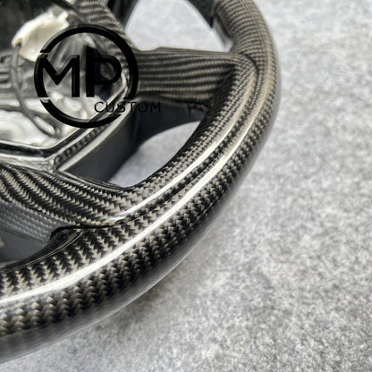 MPCUSTOM Fit For Ford mustang F150 2015-2019  carbon fiber steering wheel black perforated leather red line heating