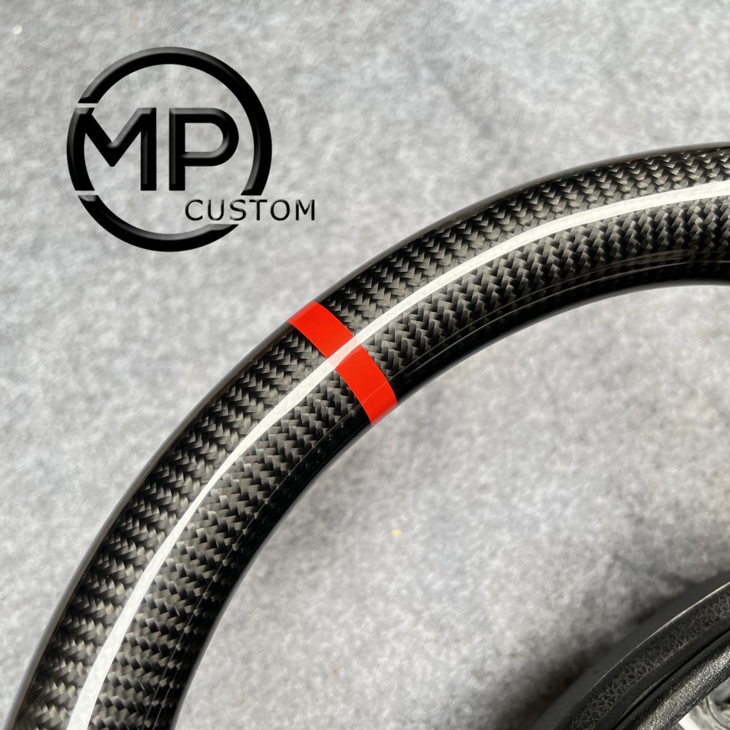 MPCUSTOM Fit For Ford mustang F150 2015-2019  carbon fiber steering wheel black perforated leather red line heating