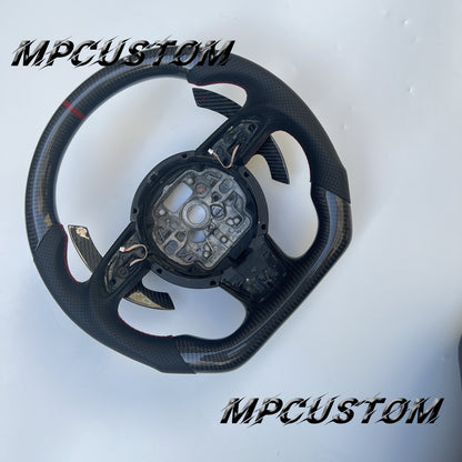 Mpcustom for Audi B8 A6 carbon fiber steering wheel red stitching