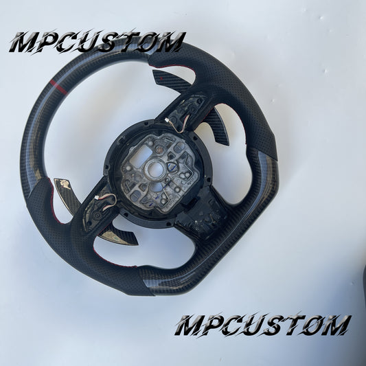 Mpcustom for Audi B8 A6 carbon fiber steering wheel red stitching