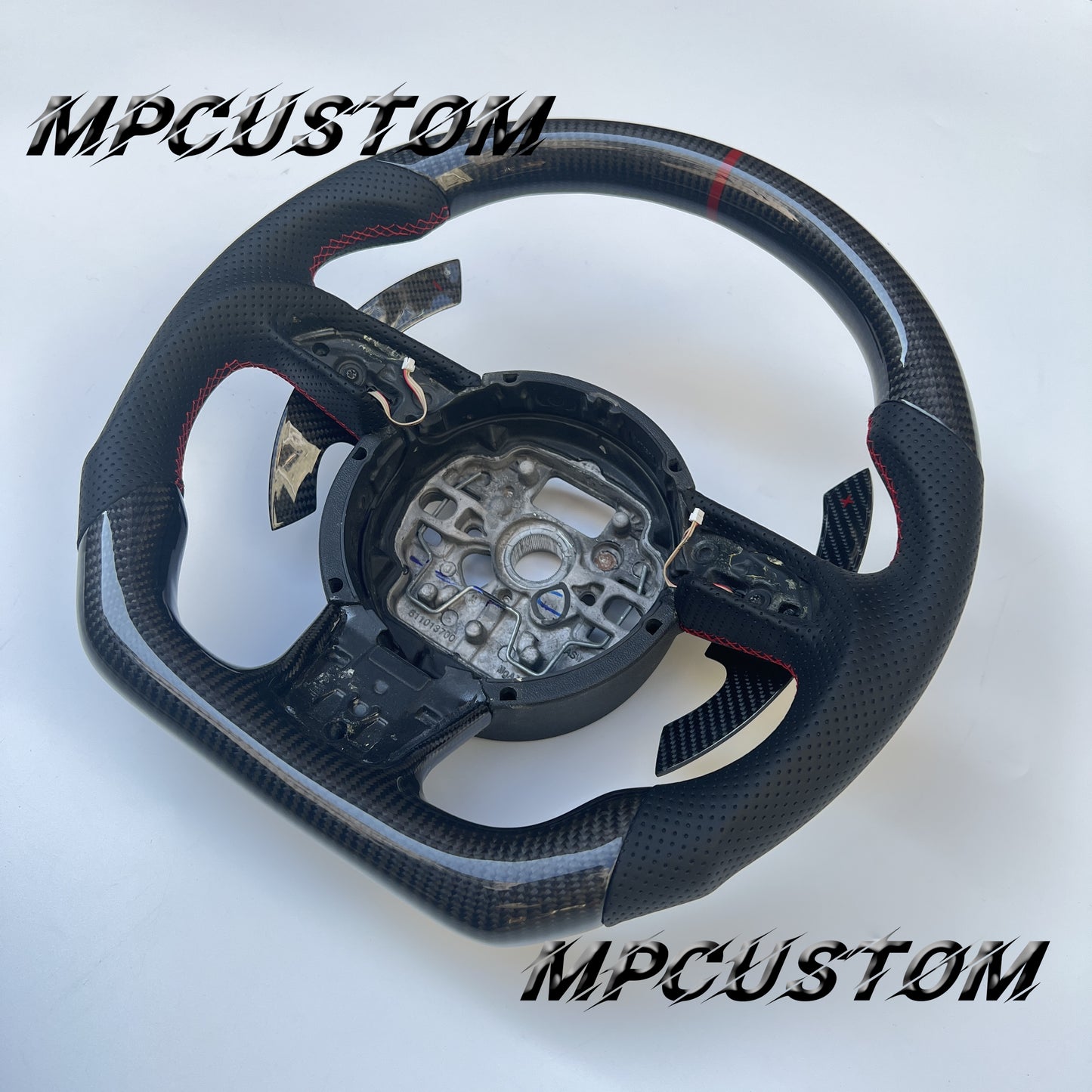 Mpcustom for Audi B8 A6 carbon fiber steering wheel round top