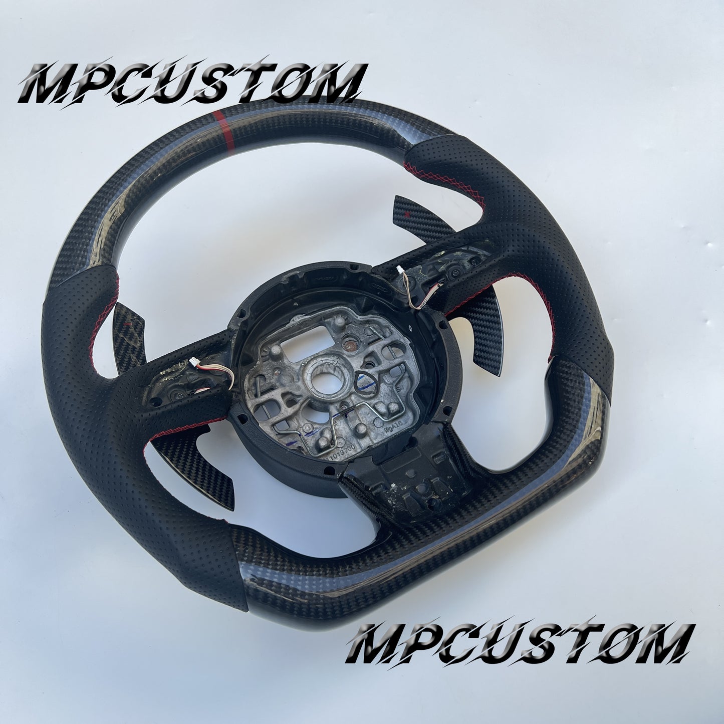 Mpcustom for Audi B8 A6 carbon fiber steering wheel flat bottom