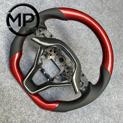 MPCUSTOM Fit For Honda 10th gen Accord/EXL EX LX 2018-2022/Insight 2019-2021 red carbon fiber steering wheel black smooth leather