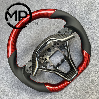 MPCUSTOM Fit For Honda 10th gen Accord/EXL EX LX 2018-2022/Insight 2019-2021 red carbon fiber steering wheel black smooth leather