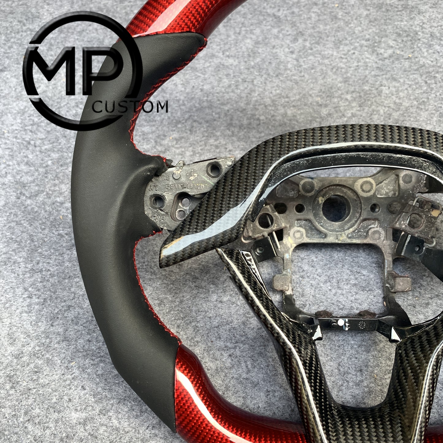 MPCUSTOM Fit For Honda 10th gen Accord/EXL EX LX 2018-2022/Insight 2019-2021 red carbon fiber steering wheel black smooth leather