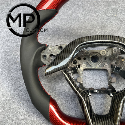 MPCUSTOM Fit For Honda 10th gen Accord/EXL EX LX 2018-2022/Insight 2019-2021 red carbon fiber steering wheel black smooth leather