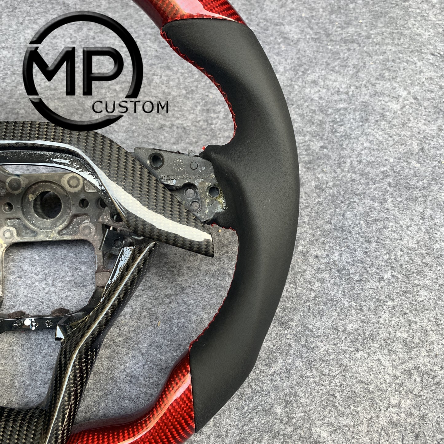 MPCUSTOM Fit For Honda 10th gen Accord/EXL EX LX 2018-2022/Insight 2019-2021 red carbon fiber steering wheel black smooth leather