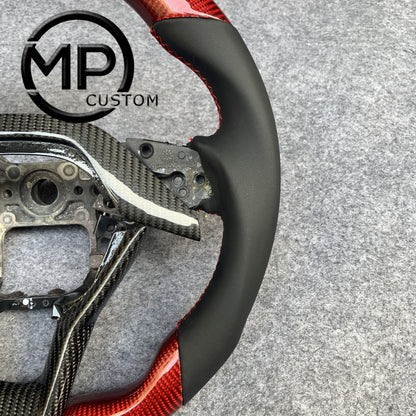 MPCUSTOM Fit For Honda 10th gen Accord/EXL EX LX 2018-2022/Insight 2019-2021 red carbon fiber steering wheel black smooth leather