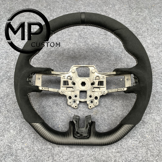 MPCUSTOM Fit For Ford mustang SHELBY GT350R 2018-2023 EcoBoost/GENUINE2018-2021 carbon fiber steering wheel black Alcantara black center line