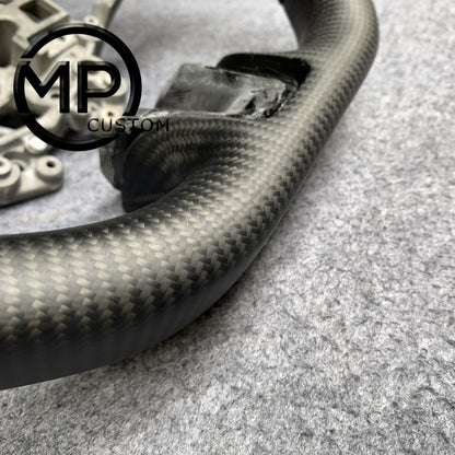 MPCUSTOM Fit For Ford mustang SHELBY GT350R 2018-2023 EcoBoost/GENUINE2018-2021 carbon fiber steering wheel black Alcantara black center line