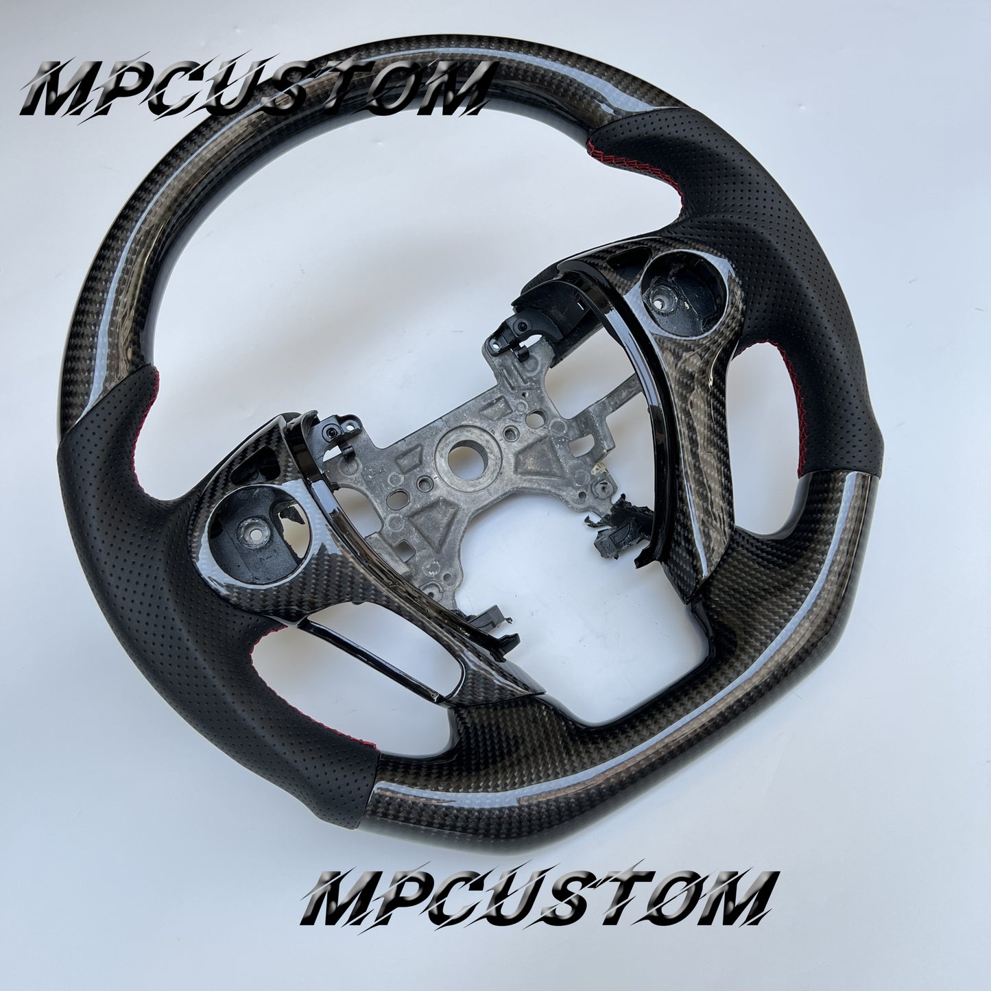 Mpcustom for Honda 9th gen Accord 2013-2017 carbon fiber steering wheel gloss and flat bottom