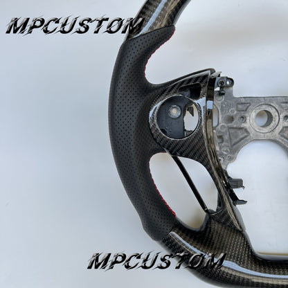 Mpcustom for Honda 9th gen Accord 2013-2017 carbon fiber steering wheel red stitching and round top