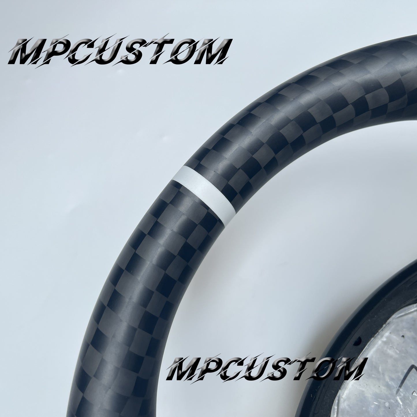 Mpcustom for Tesla model 3 Y carbon fiber steering wheel white perforated leather and matte