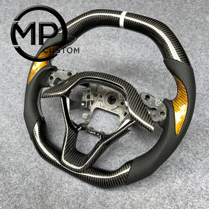 MPCUSTOM Fit For Honda 10th gen Accord/EXL EX LX 2018-2022/Insight 2019-2021 red carbon fiber steering wheel black perforated leather thumb grips