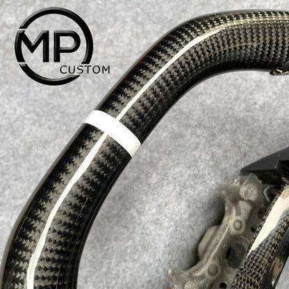 MPCUSTOM Fit For Honda 10th gen Accord/EXL EX LX 2018-2022/Insight 2019-2021 red carbon fiber steering wheel black perforated leather thumb grips