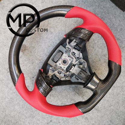 MPCUSTOM Fit For Honda 7th gen&nbsp; Accord Sedan TESTED LX 2003-2007/Inspire/Accord UC1 UC3 CM5 CM6 carbon fiber steering wheel red perforated leather