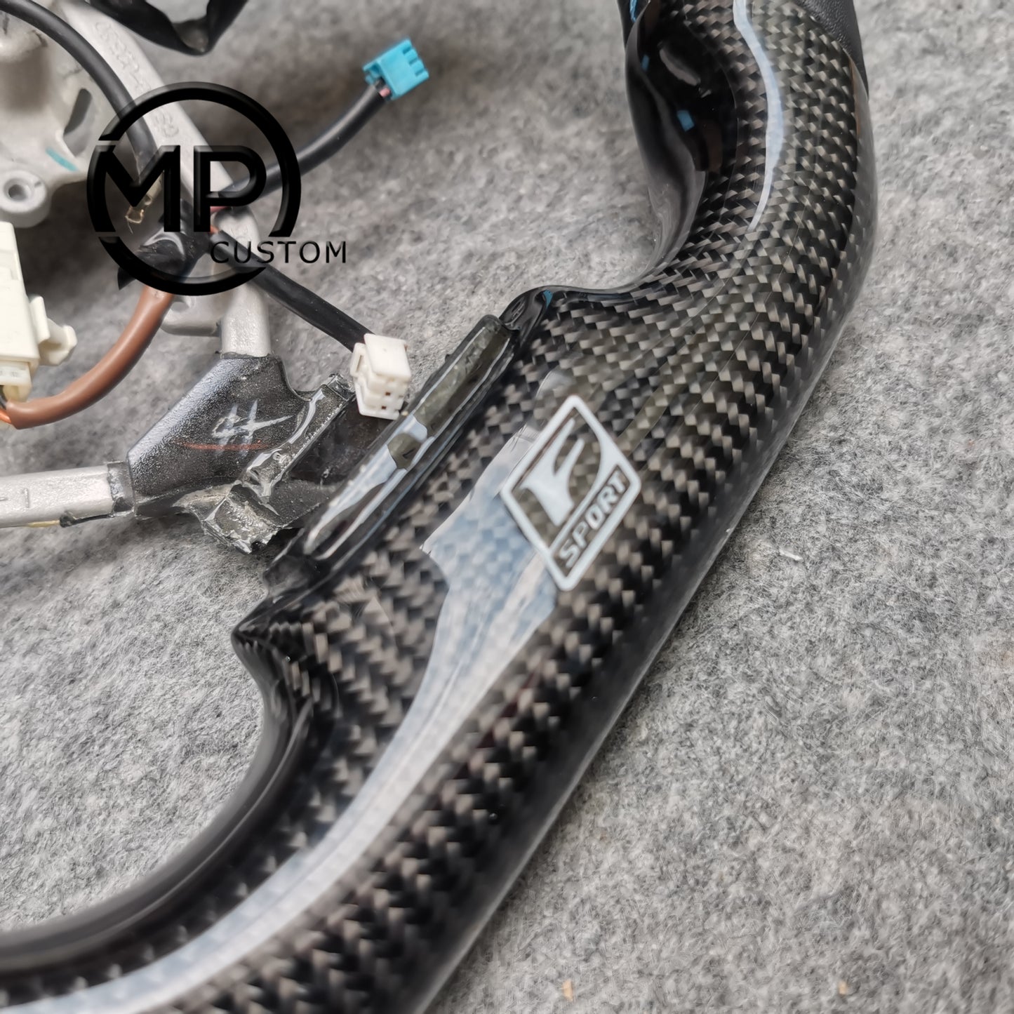 MPCUSTOM Fit For Lexus IS250 /300 /350 2006-2013 carbon fiber steering wheel black smooth leather