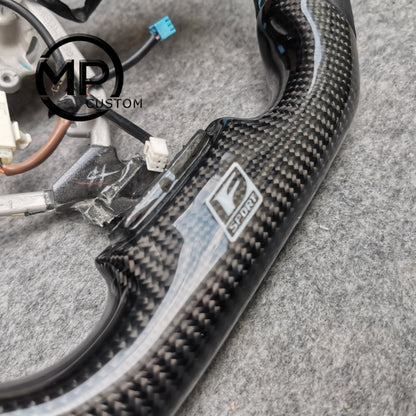 MPCUSTOM Fit For Lexus IS250 /300 /350 2006-2013 carbon fiber steering wheel black smooth leather