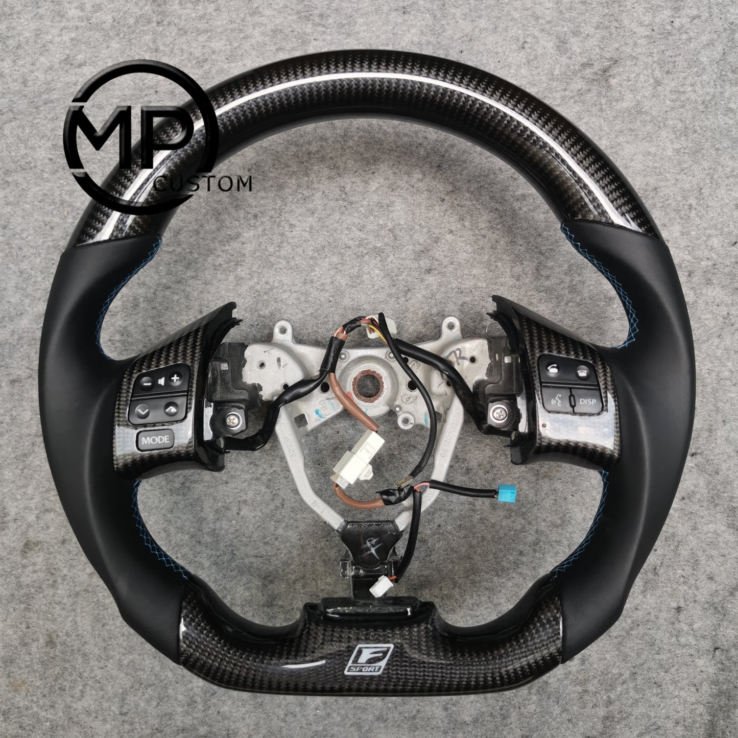 MPCUSTOM Fit For Lexus IS250 /300 /350 2006-2013 carbon fiber steering wheel black smooth leather