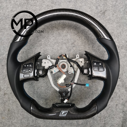 MPCUSTOM Fit For Lexus IS250 /300 /350 2006-2013 carbon fiber steering wheel black smooth leather
