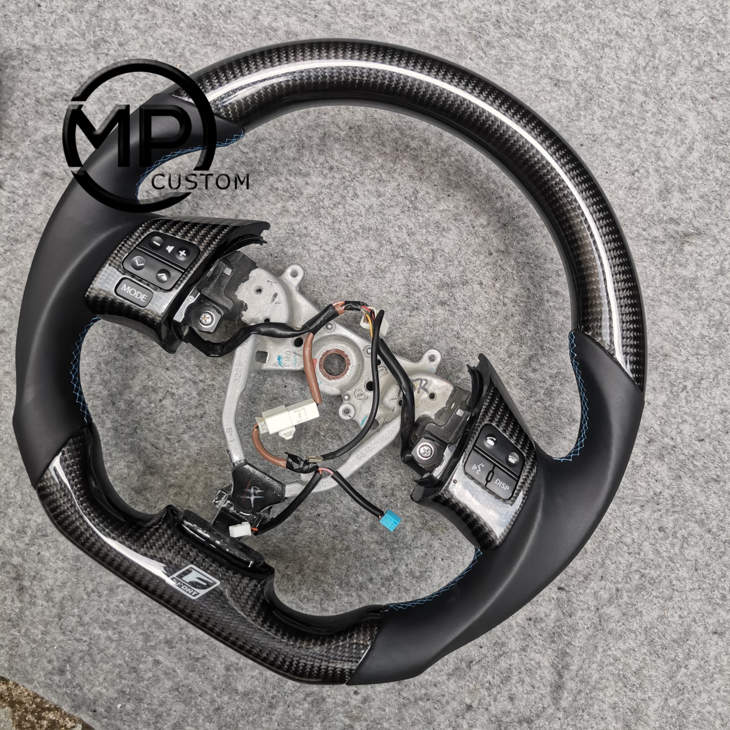 MPCUSTOM Fit For Lexus IS250 /300 /350 2006-2013 carbon fiber steering wheel black smooth leather