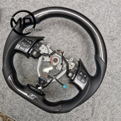 MPCUSTOM Fit For Lexus IS250 /300 /350 2006-2013 carbon fiber steering wheel black smooth leather