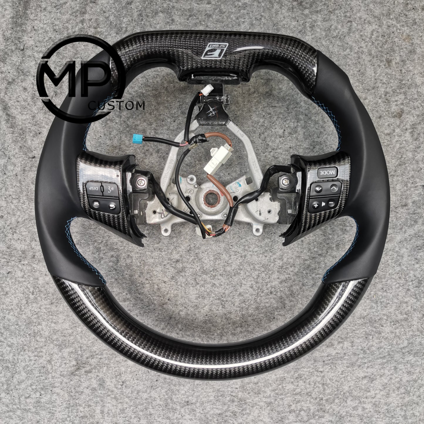 MPCUSTOM Fit For Lexus IS250 /300 /350 2006-2013 carbon fiber steering wheel black smooth leather