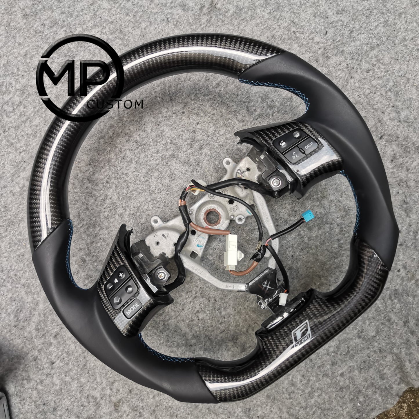 MPCUSTOM Fit For Lexus IS250 /300 /350 2006-2013 carbon fiber steering wheel black smooth leather