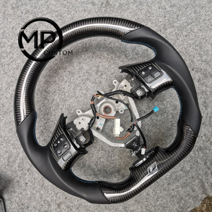 MPCUSTOM Fit For Lexus IS250 /300 /350 2006-2013 carbon fiber steering wheel black smooth leather