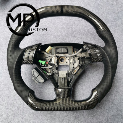 MPCUSTOM Fit For Honda 7th gen&nbsp; Accord Sedan TESTED LX 2003-2007/Inspire/Accord UC1 UC3 CM5 CM6 carbon fiber steering wheel black perforated leather black center line