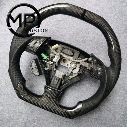 MPCUSTOM Fit For Honda 7th gen&nbsp; Accord Sedan TESTED LX 2003-2007/Inspire/Accord UC1 UC3 CM5 CM6 carbon fiber steering wheel black perforated leather black center line