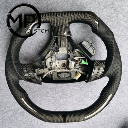 MPCUSTOM Fit For Honda 7th gen&nbsp; Accord Sedan TESTED LX 2003-2007/Inspire/Accord UC1 UC3 CM5 CM6 carbon fiber steering wheel black perforated leather black center line