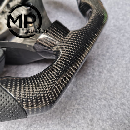 MPCUSTOM Fit For Honda 7th gen&nbsp; Accord Sedan TESTED LX 2003-2007/Inspire/Accord UC1 UC3 CM5 CM6 carbon fiber steering wheel black perforated leather black center line