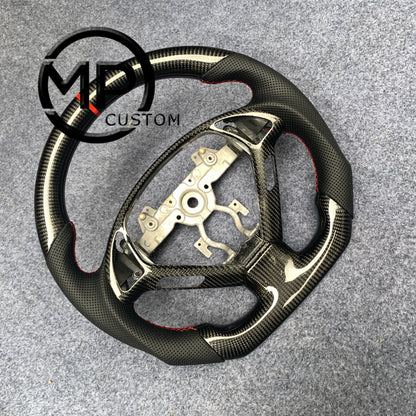 MPCUSTOM Fit For Infiniti EX35 EX37 2008-2017/G25 G35 G37 G37X 2007-2015/Q40 Q60 2014-2015/QX50 2014-2018 carbon fiber steering wheel black perforatara leather red line