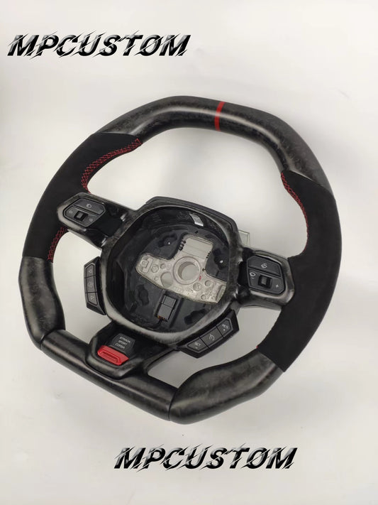 Mpcustom for Lamborghini Huracan 2014-2021 carbon fiber steering wheel matte and flat top