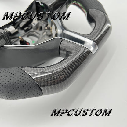 Mpcustom for Maserati Ghibli 2014-2019 carbon fiber steering wheel gloss and round top