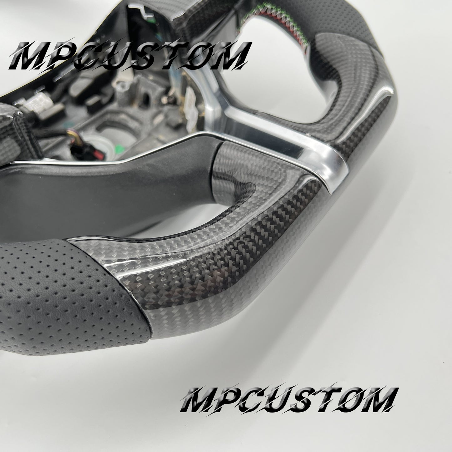 Mpcustom for Maserati Ghibli 2014-2019 carbon fiber steering wheel flat top and flat bottom
