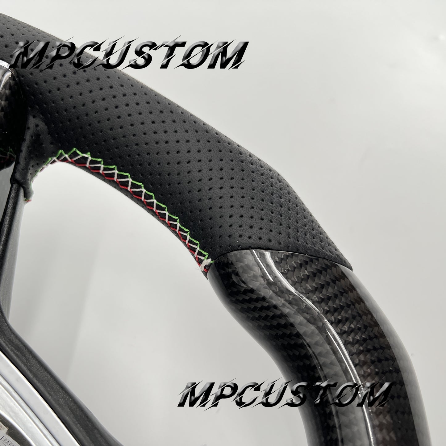 Mpcustom for Maserati Ghibli 2014-2019 carbon fiber steering wheel perforated leather